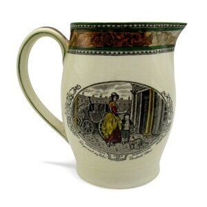 Adams English Ironstone Jug Cries Of London Vintage Cream And Green